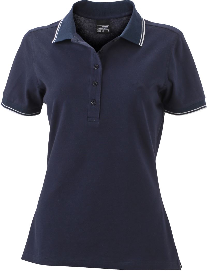 Levně Dámské piqué polo - navy/white