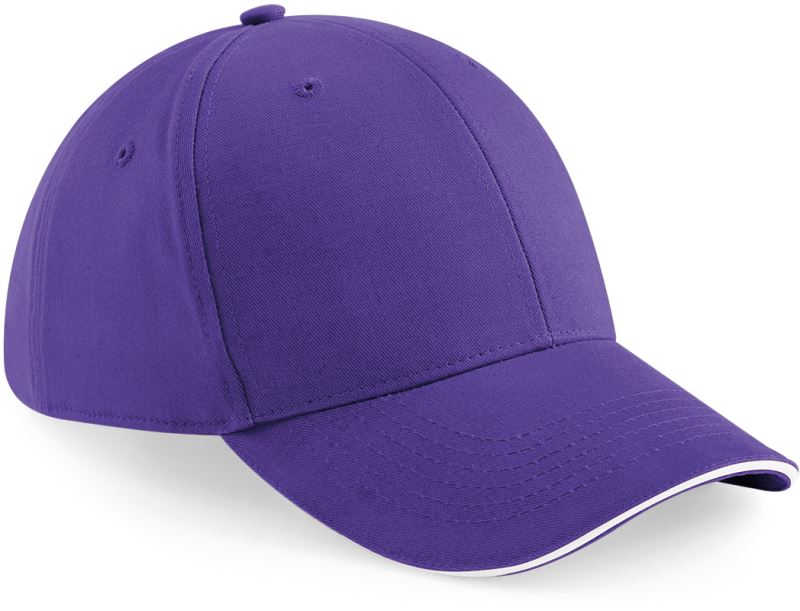Levně 6 panelová sandwich kšiltovka "Athleisure" - purple/white