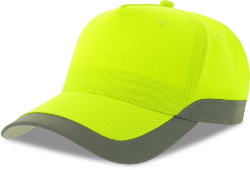 Levně 5 panelová bezpečnostní kšiltovka - yellow fluo