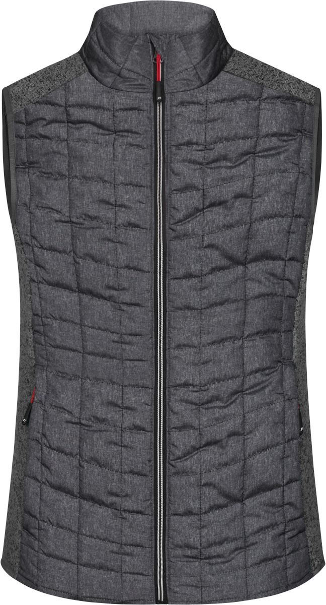 Dámská pletená hybridní vesta - grey melange/anthracite melange