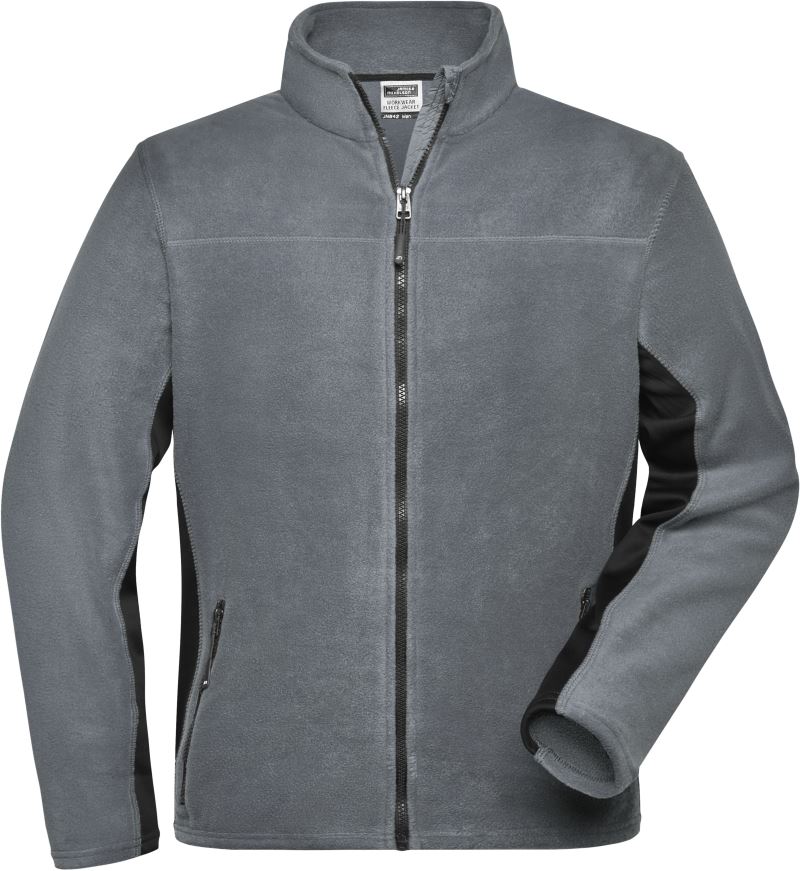 Levně Pánská pracovní mikrofleecová bunda - Strong - carbon/black