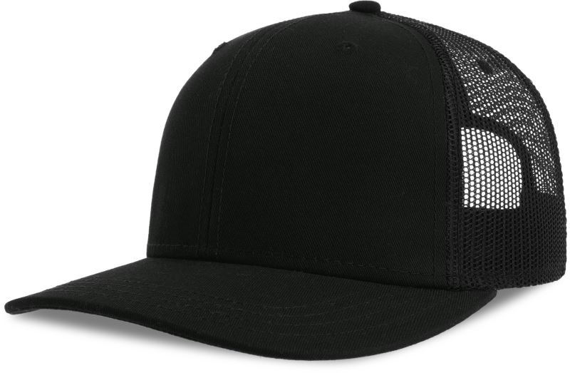 6 panelová Trucker kšiltovka - black/black