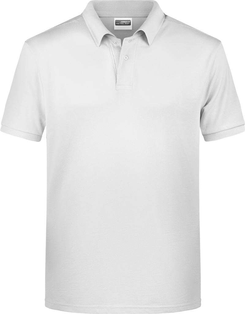 Pánské piqué polo z bio bavlny - white