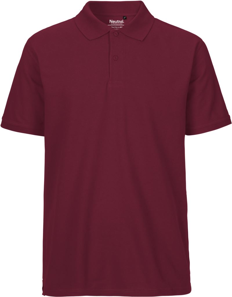 Levně Pánské piqué polo z bio bavlny - bordeaux