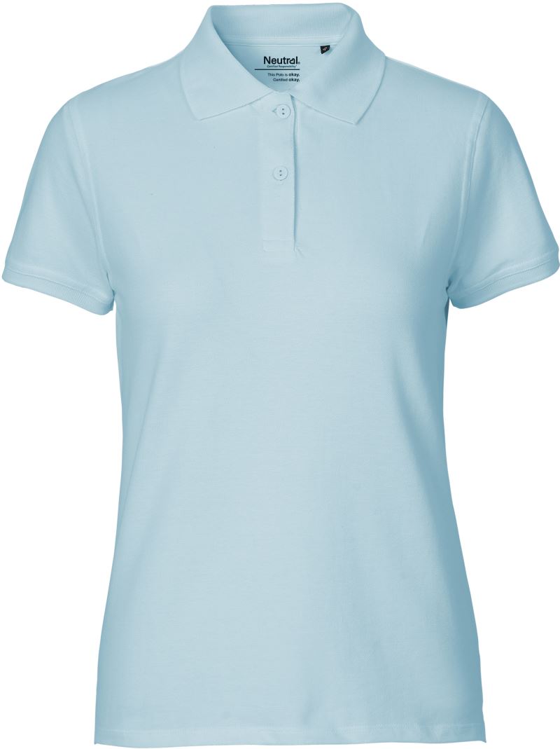 Levně Dámské piqué polo z bio bavlny - light blue