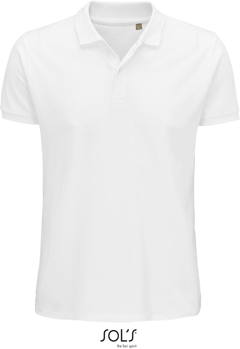 Levně Pánské piqué polo z bio bavlny - white