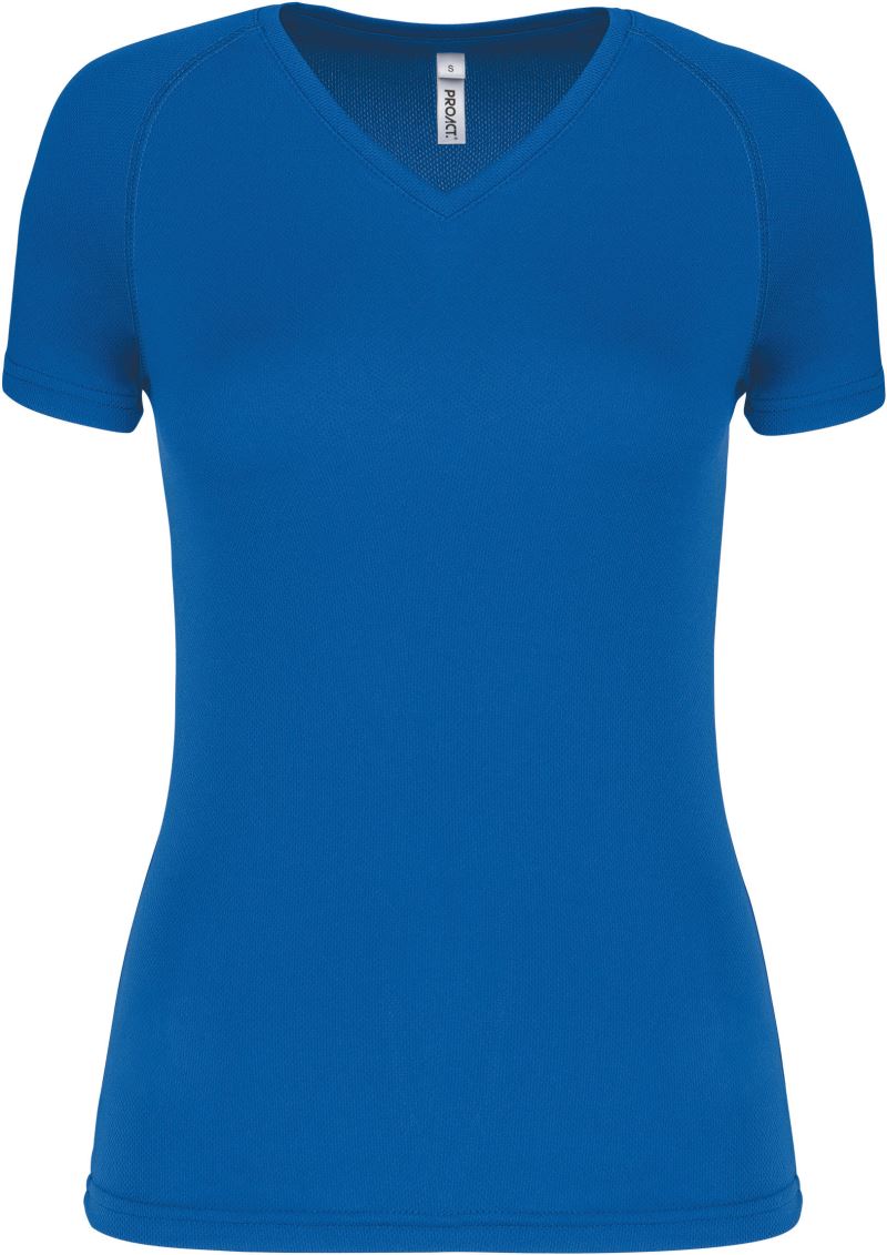 Levně Dámské sportovní tričko s výstřihem do V - sporty royal blue