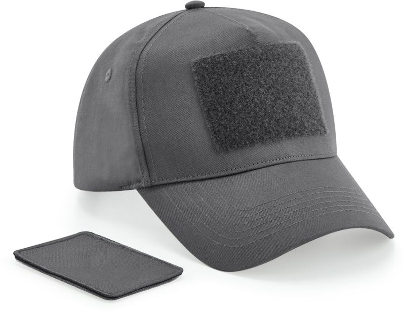 Levně 5 panelová čepice s nášivkou - graphite grey