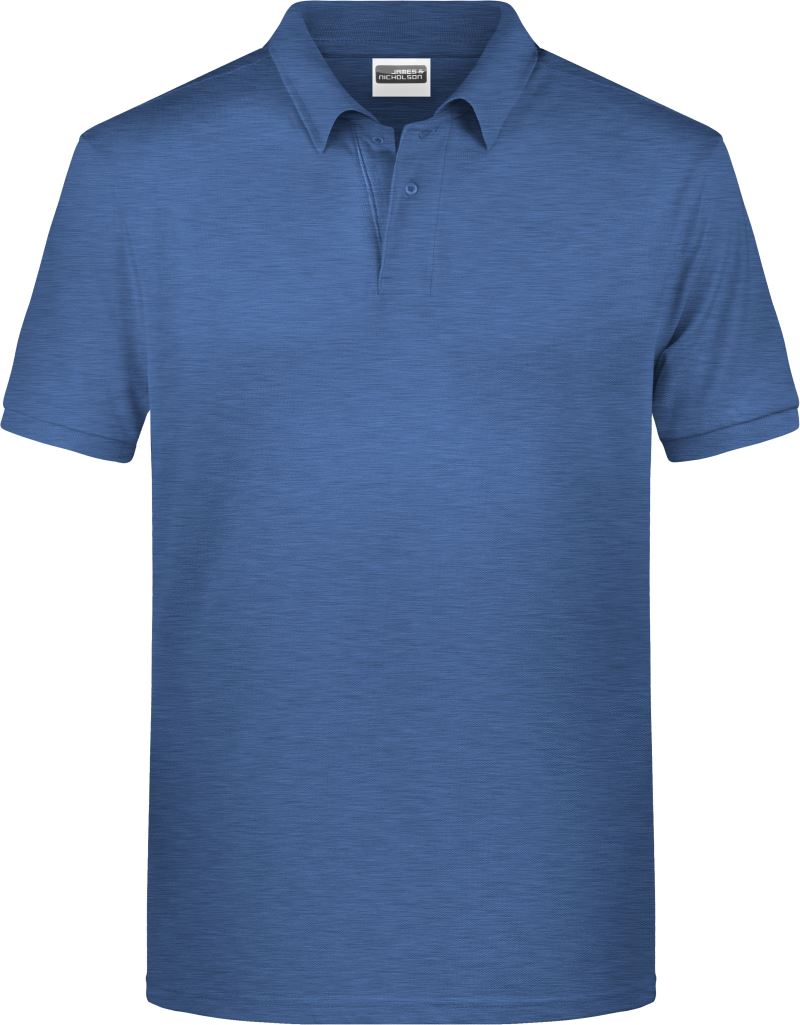 Levně Pánské piqué polo z bio bavlny - light denim melange