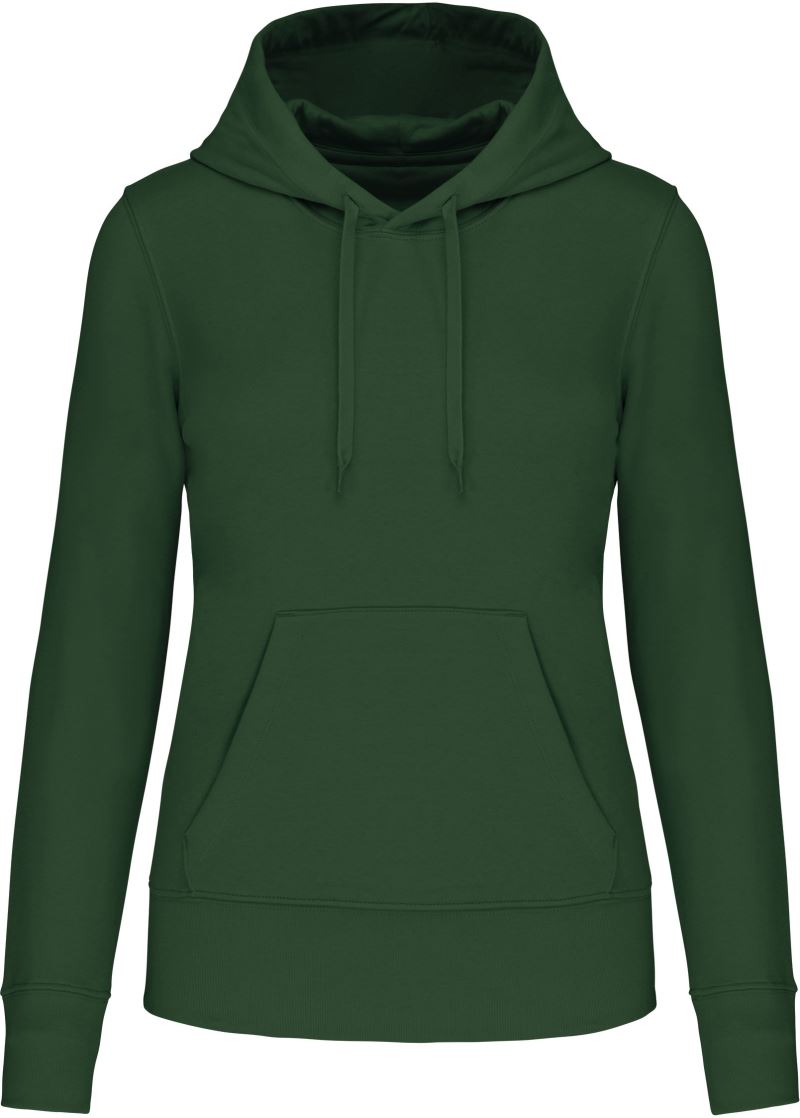 Levně Dámská eco-friendly mikina s kapucí - forest green