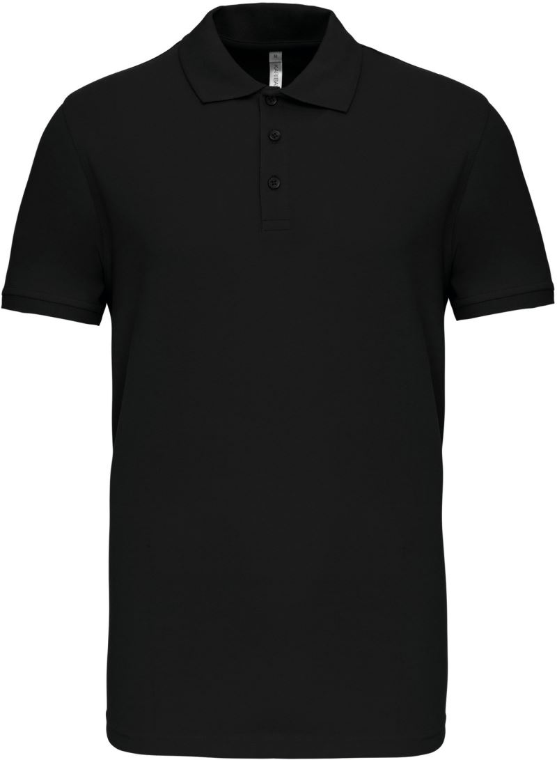 Pánské elastické piqué polo - black