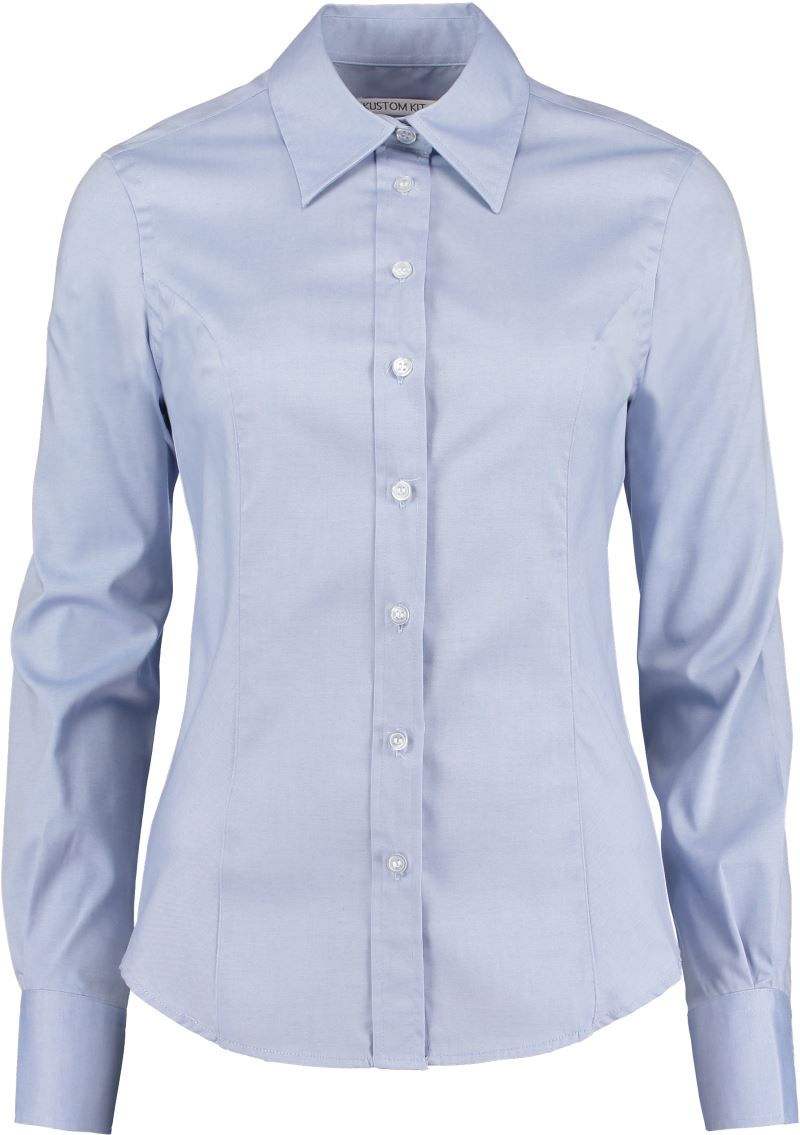 Levně Halenka Oxford s dlouhým rukávem - light blue