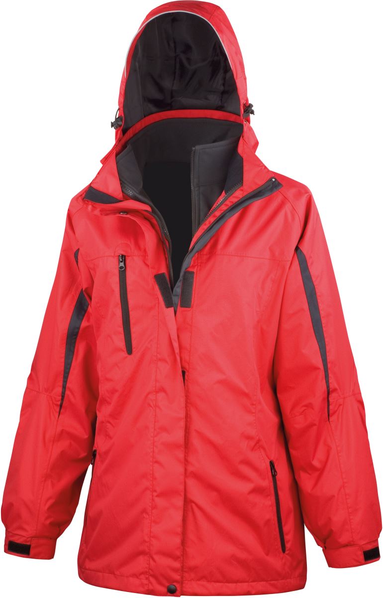 Levně Dámská bunda 3-v-1 - red/black
