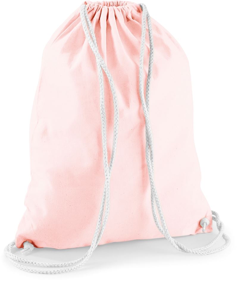 Levně Bavlněný vak na záda - pastel pink/white