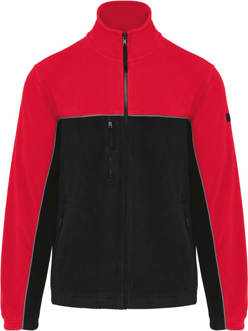 Levně Pracovní fleecová bunda - black/red