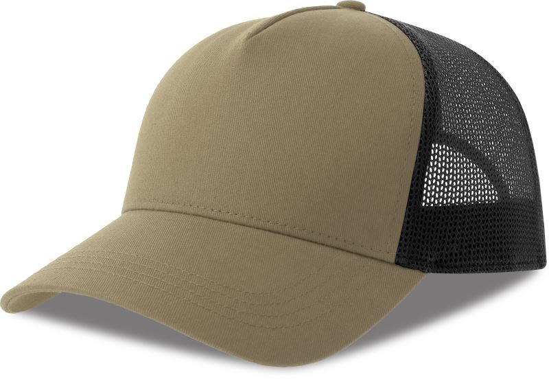 Levně 5 panelová Trucker kšiltovka - khaki/black