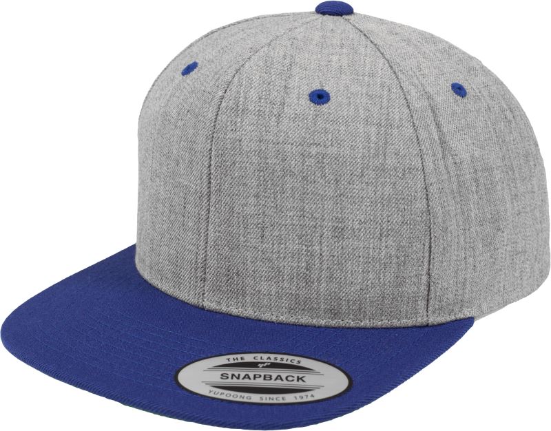 Levně 6 panelová Snapback kšiltovka - heather grey/royal