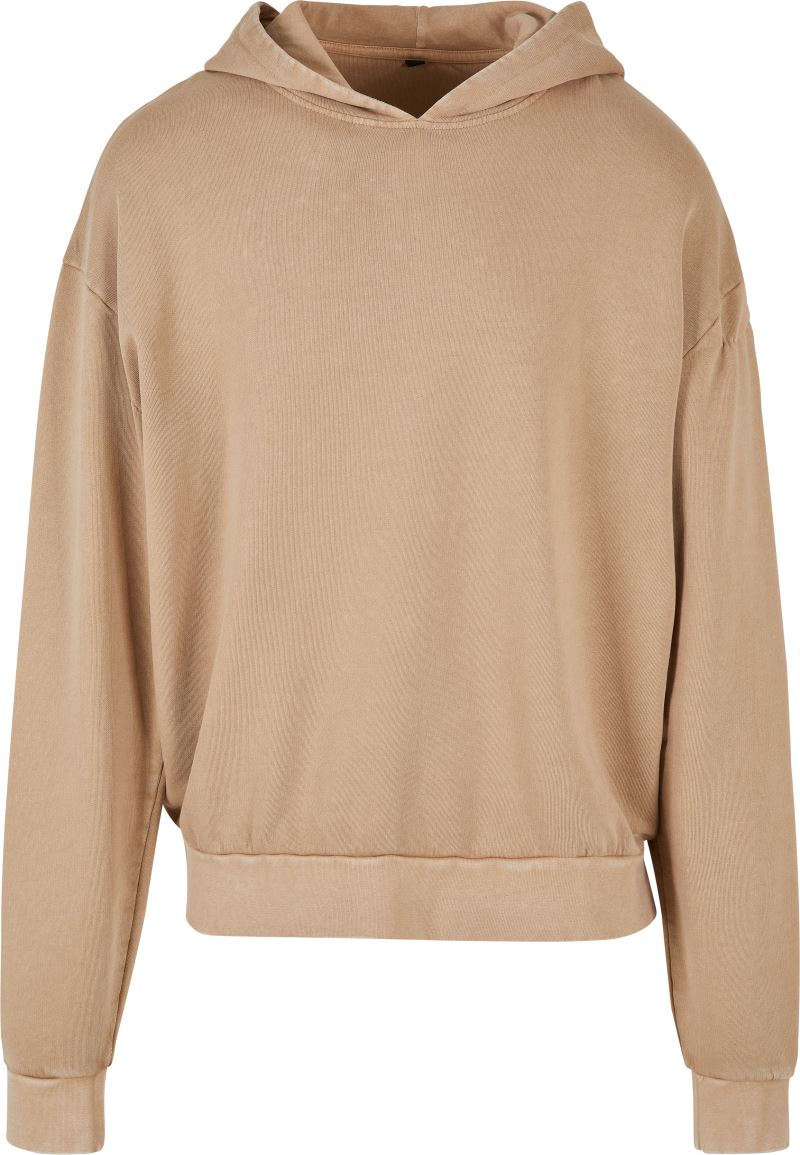 Levně Pánská oversize mikina s kapucí "Acid Wash" - union beige