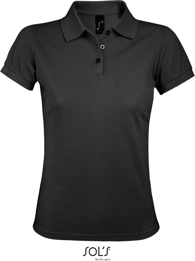 Dámské piqué polo z těžké bavlny - dark grey