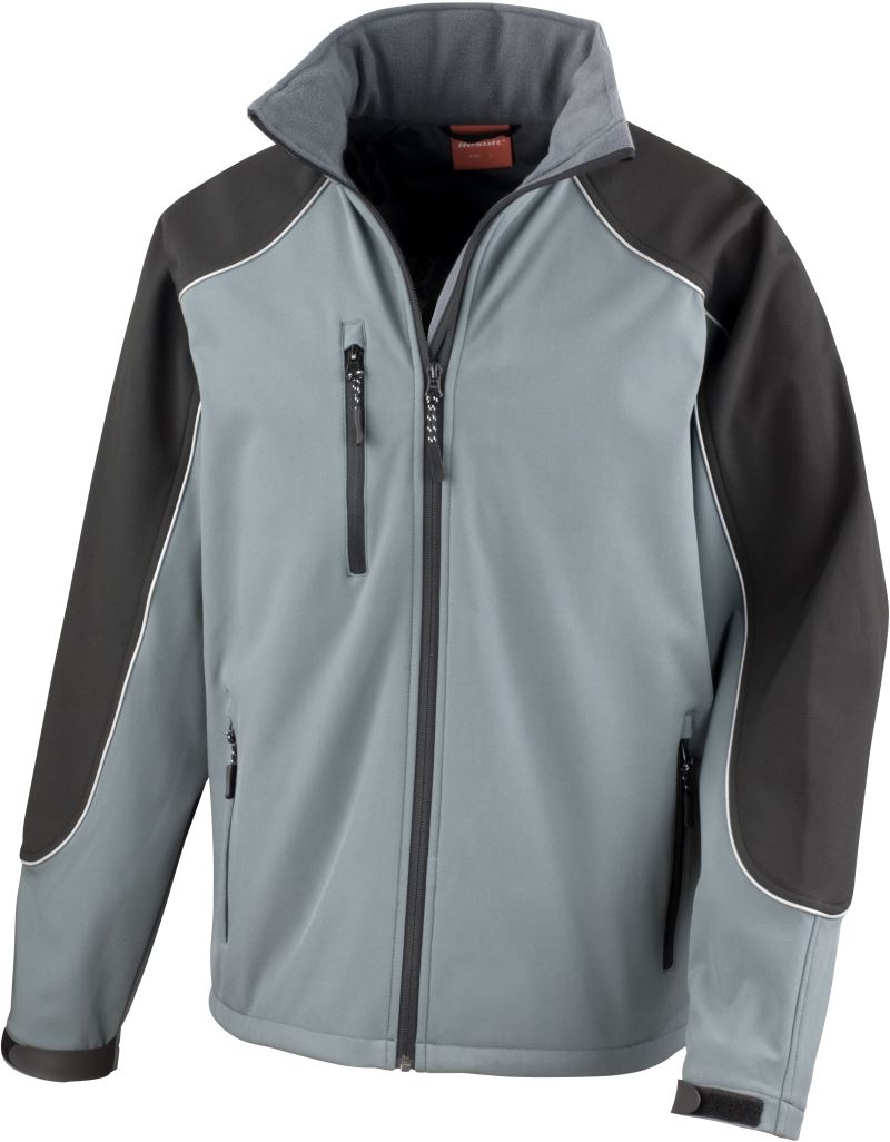 Levně 3-vrstvá softshellová bunda "IceFell" s kapucí - grey/black
