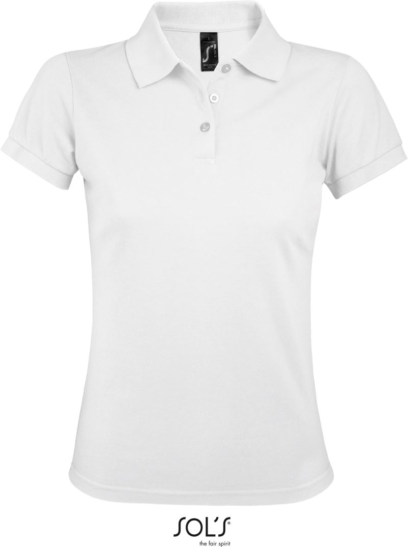 Dámské piqué polo z těžké bavlny - white