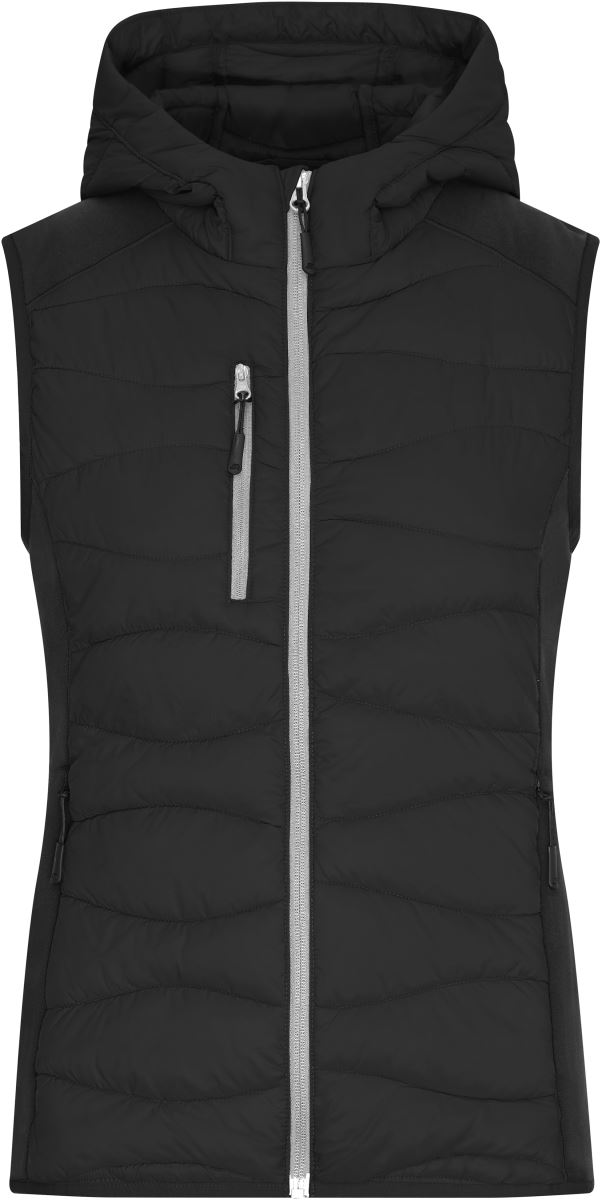 Levně Dámská strečová fleecová vesta - black/black