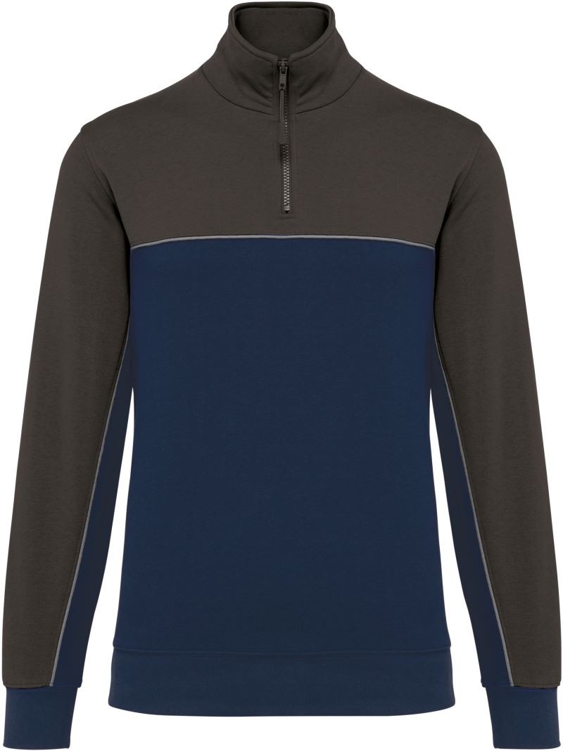 Levně Pracovní mikina s 1/4 zipem - navy/dark grey
