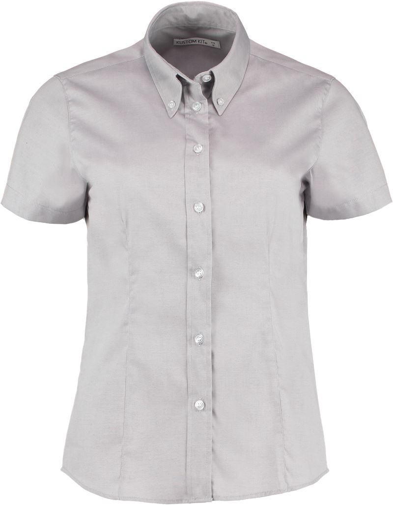 Levně Halenka Oxford s krátkým rukávem - silver grey