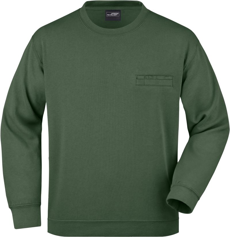 Levně Mikina s náprsní kapsou - dark green
