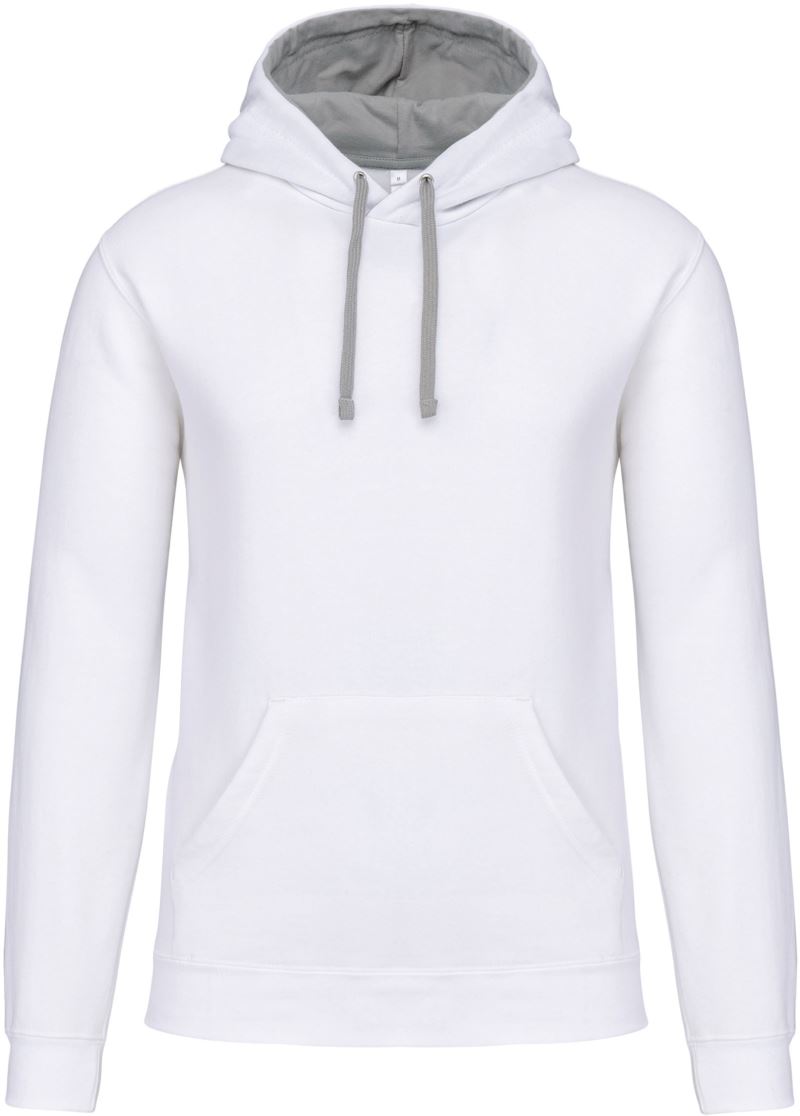 Levně Kontrastní mikina s kapucí - white/fine grey