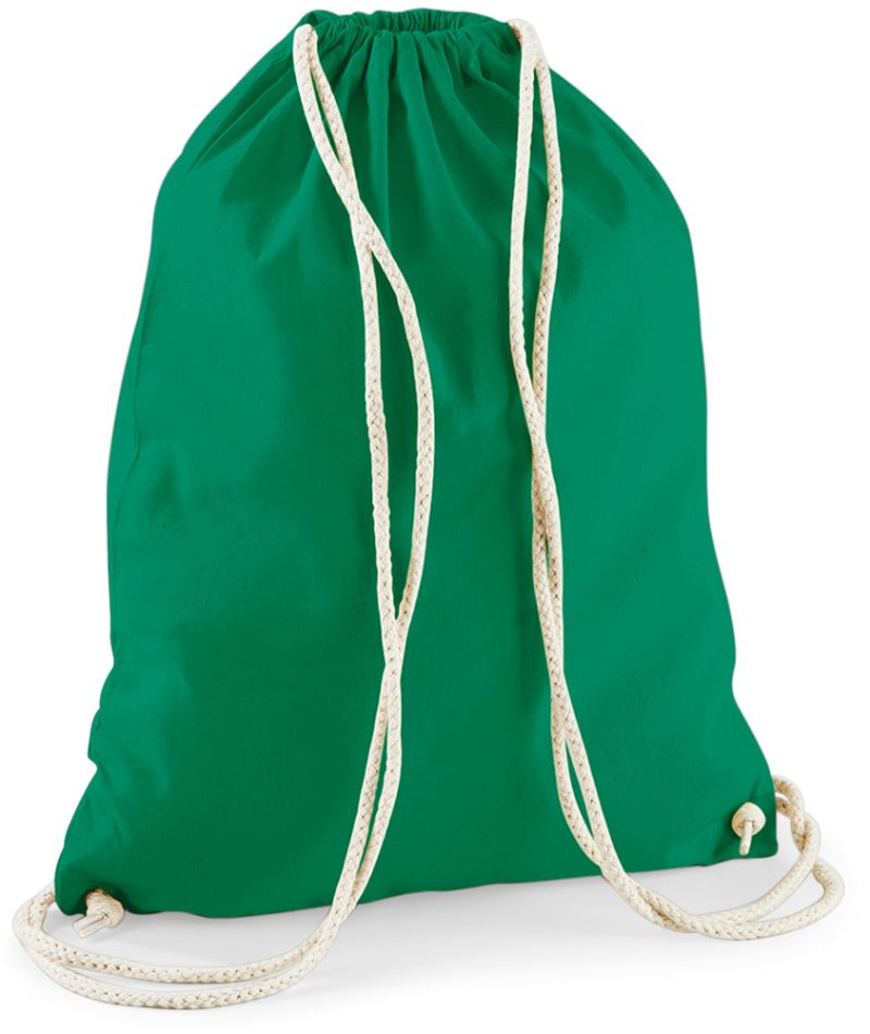 Levně Bavlněný vak na záda - kelly green