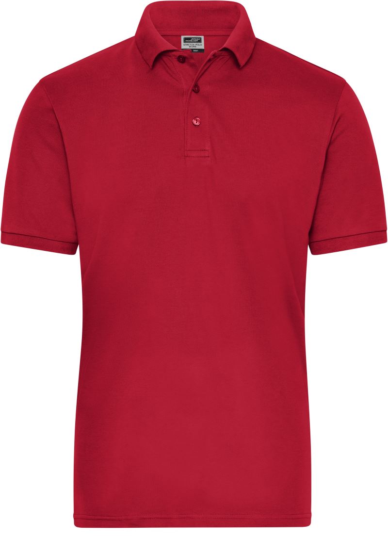Levně Pánské pracovní elast. polo z bio bavlny - Solid - red