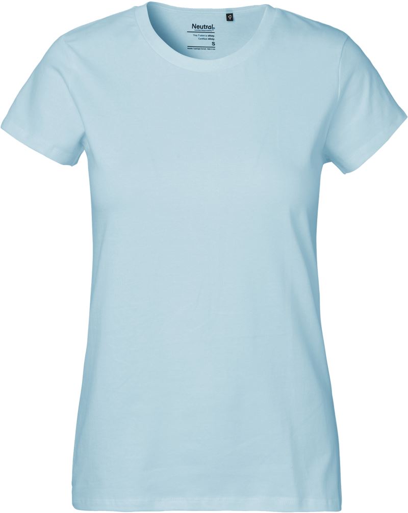 Levně Dámské tričko z těžké bio bavlny - light blue