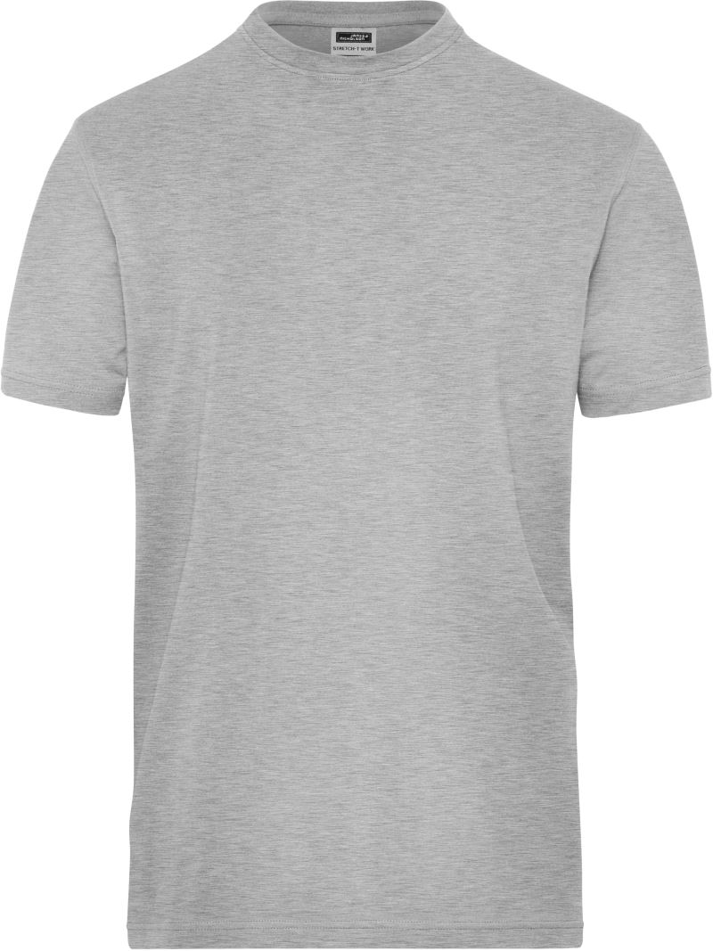 Pánské pracovní elast. tričko z bio bavlny - Solid - grey heather