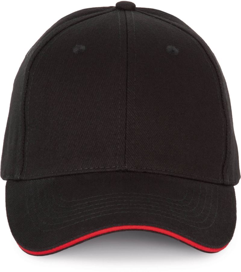 6 panelová sandwich kšiltovka - black/red