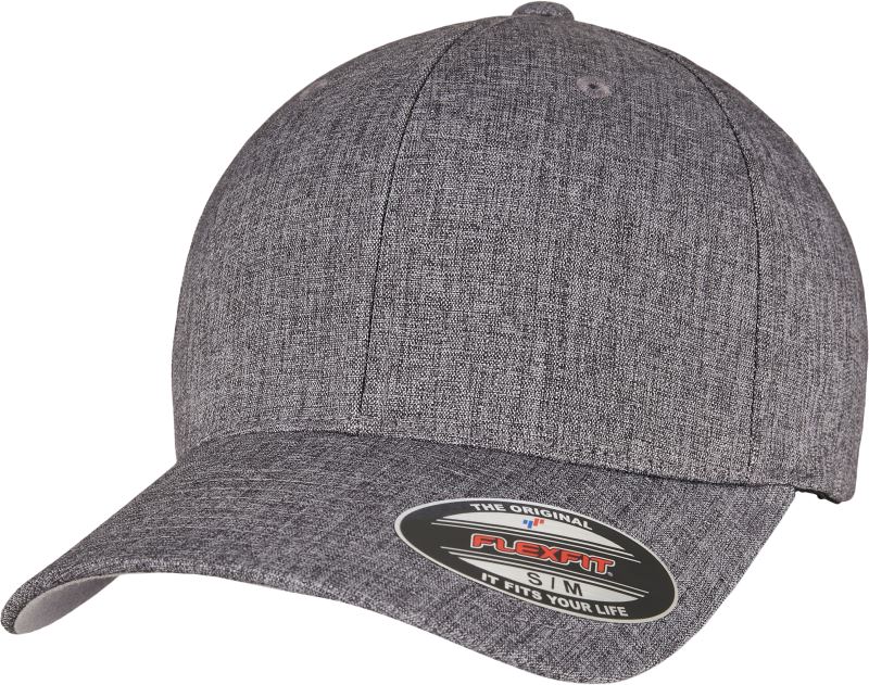 Levně 6 panelová kšiltovka "Heatherlight" - dark grey melange