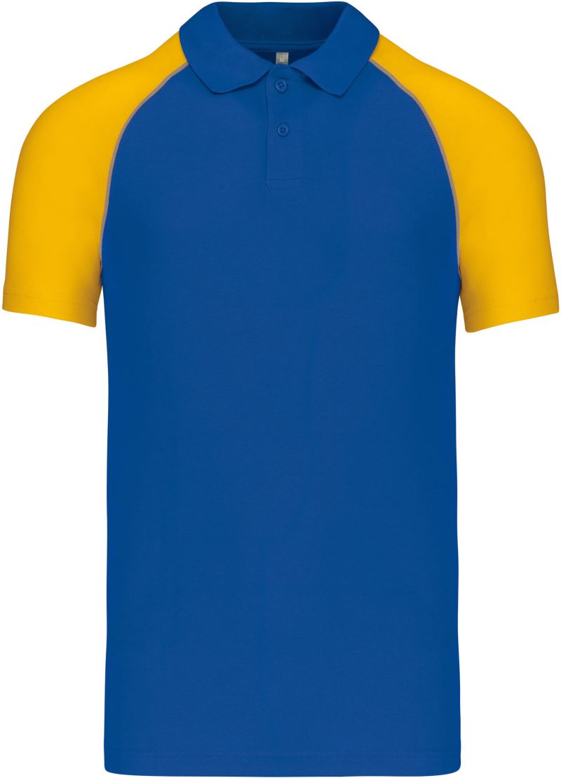 Levně Baseballové piqué polo - royal blue/white/yellow
