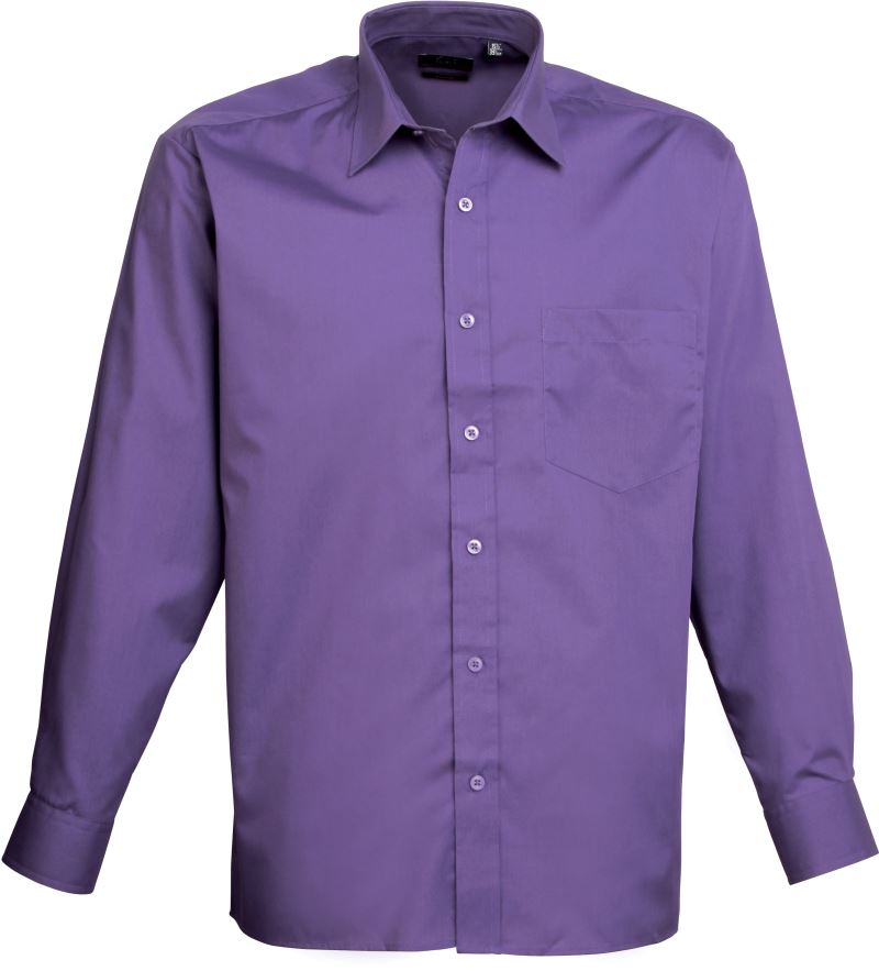 Levně Popelínová košile s dlouhým rukávem - purple