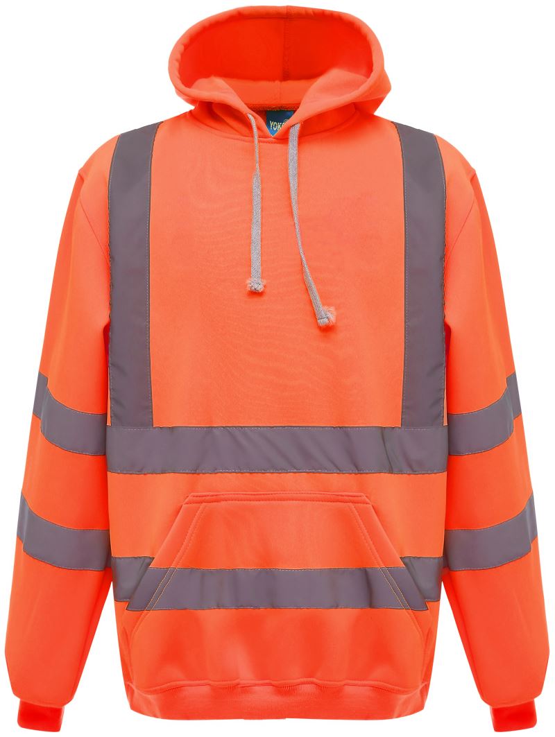 Hi-Vis mikina s kapucí - hi vis orange