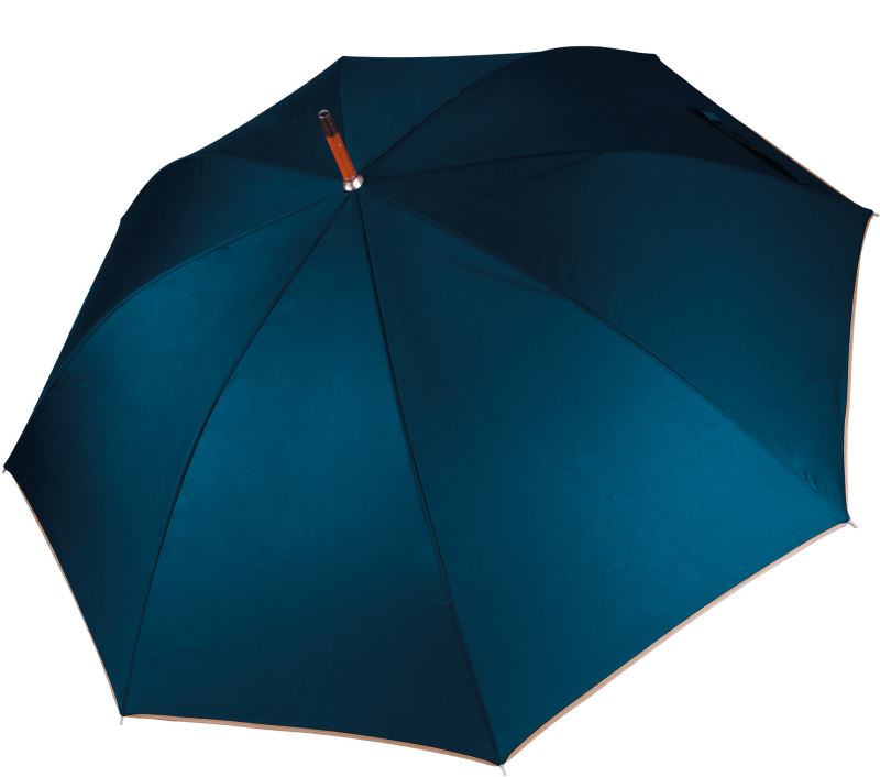 Levně Deštník s dřevěnou rukojetí - navy/beige