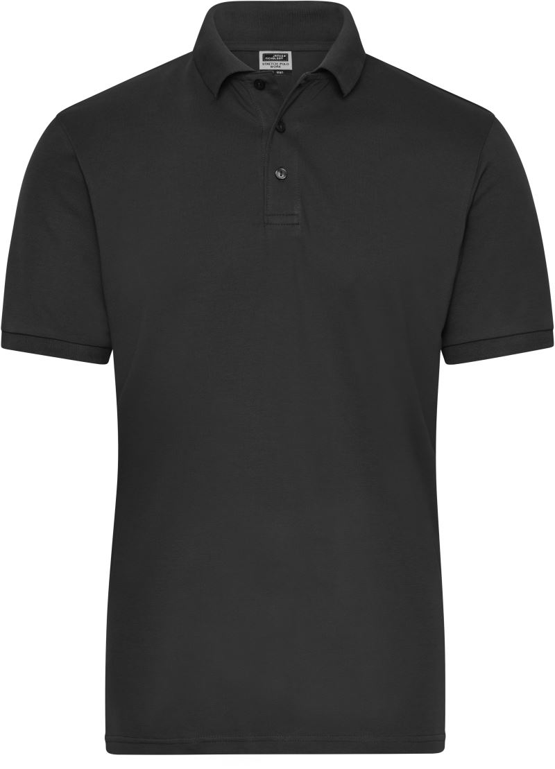 Levně Pánské pracovní elast. polo z bio bavlny - Solid - black