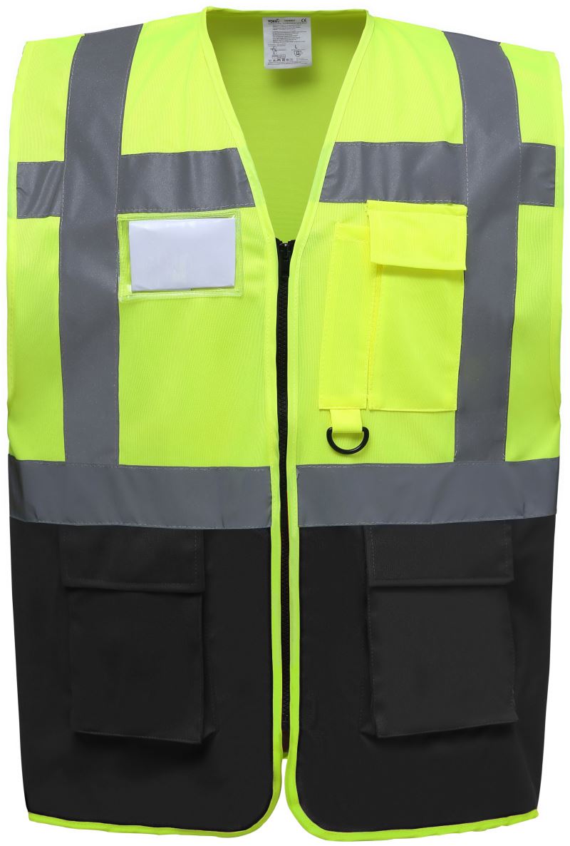 Levně Hi-Vis multifunkční vesta - hi vis yellow/black