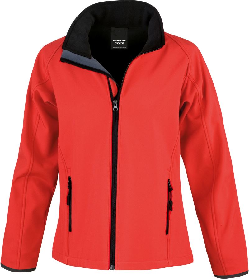 Levně Dámská 2-vrstvá softshellová bunda "Printable" - red/black