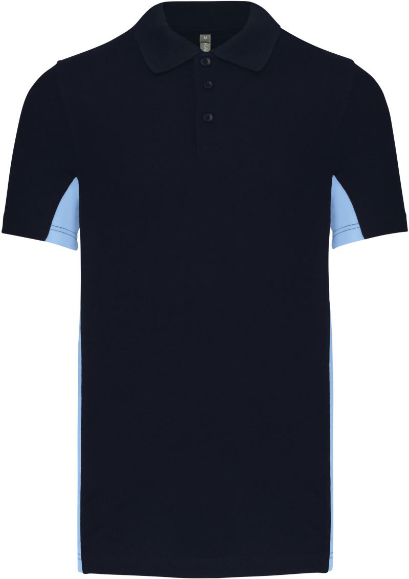 Levně 2-barevné piqué polo "Flag" - navy/sky