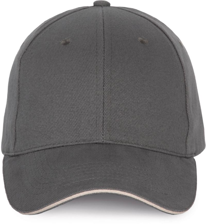 Levně 6 panelová sandwich kšiltovka - dark grey/light grey