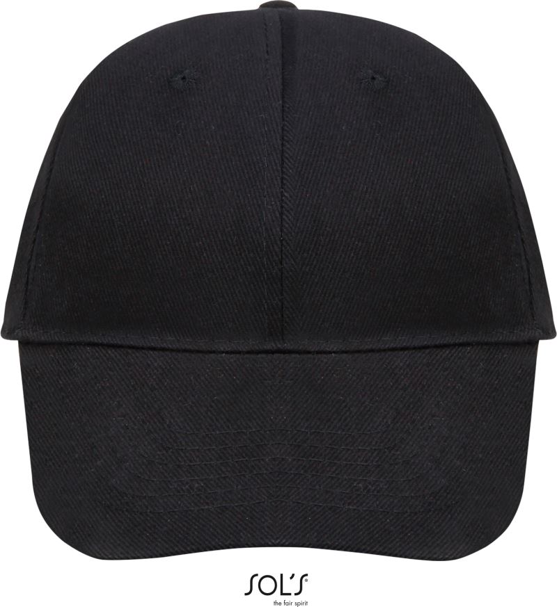 6 panelová baseballová kšiltovka - black