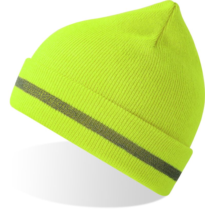 Levně Bezpečnostní pletená čepice - yellow fluo