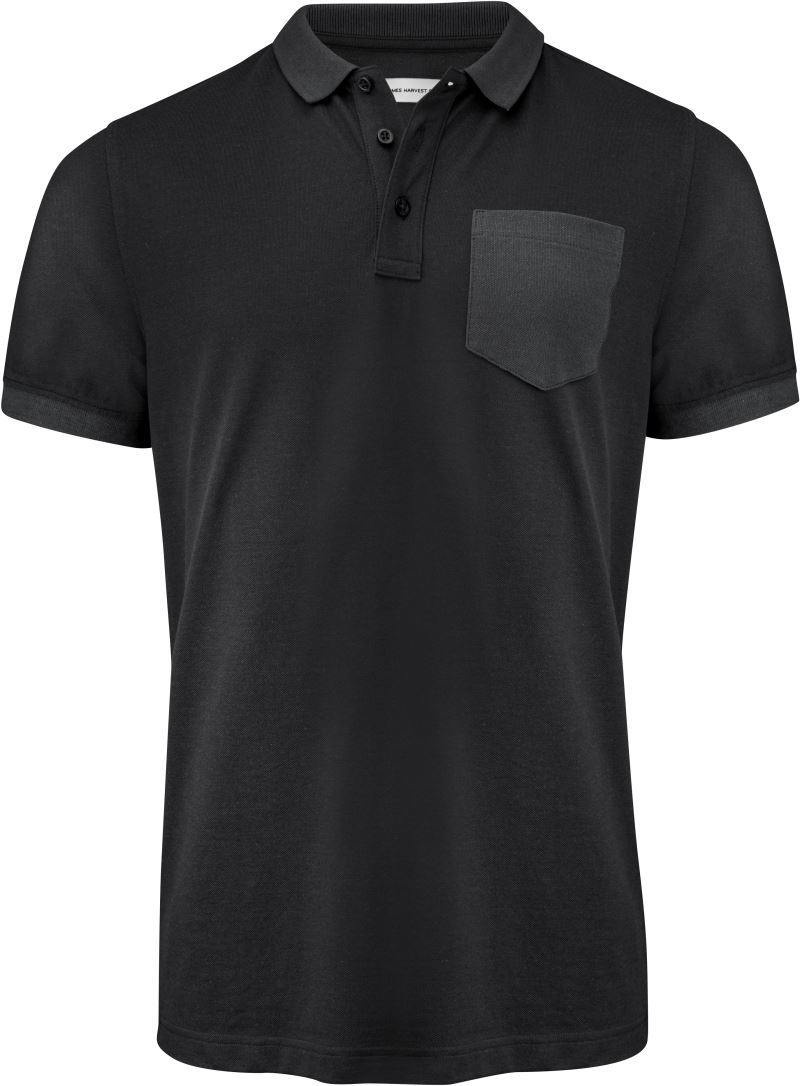 Levně Pánské piqué polo z těžké bavlny "Two-Tone" - black