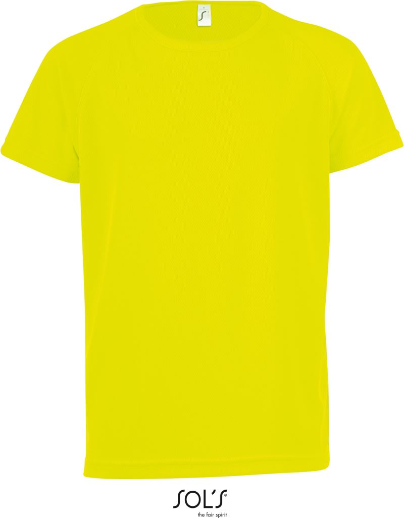 Levně Dětské raglánové sportovní tričko - neon yellow