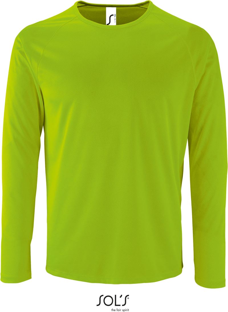 Levně Pánské sportovní tričko s dlouhým rukávem - neon green
